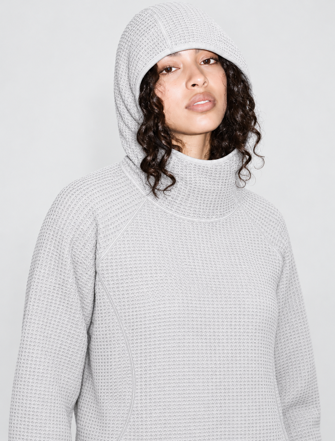 Lightweight Grid Texture Hoodie