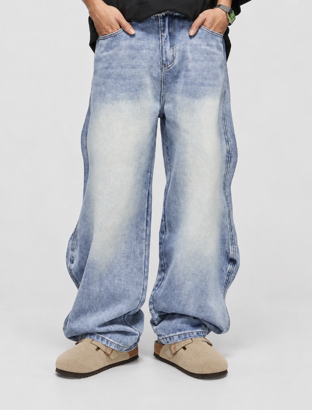 Wave Washed Baggy Jeans