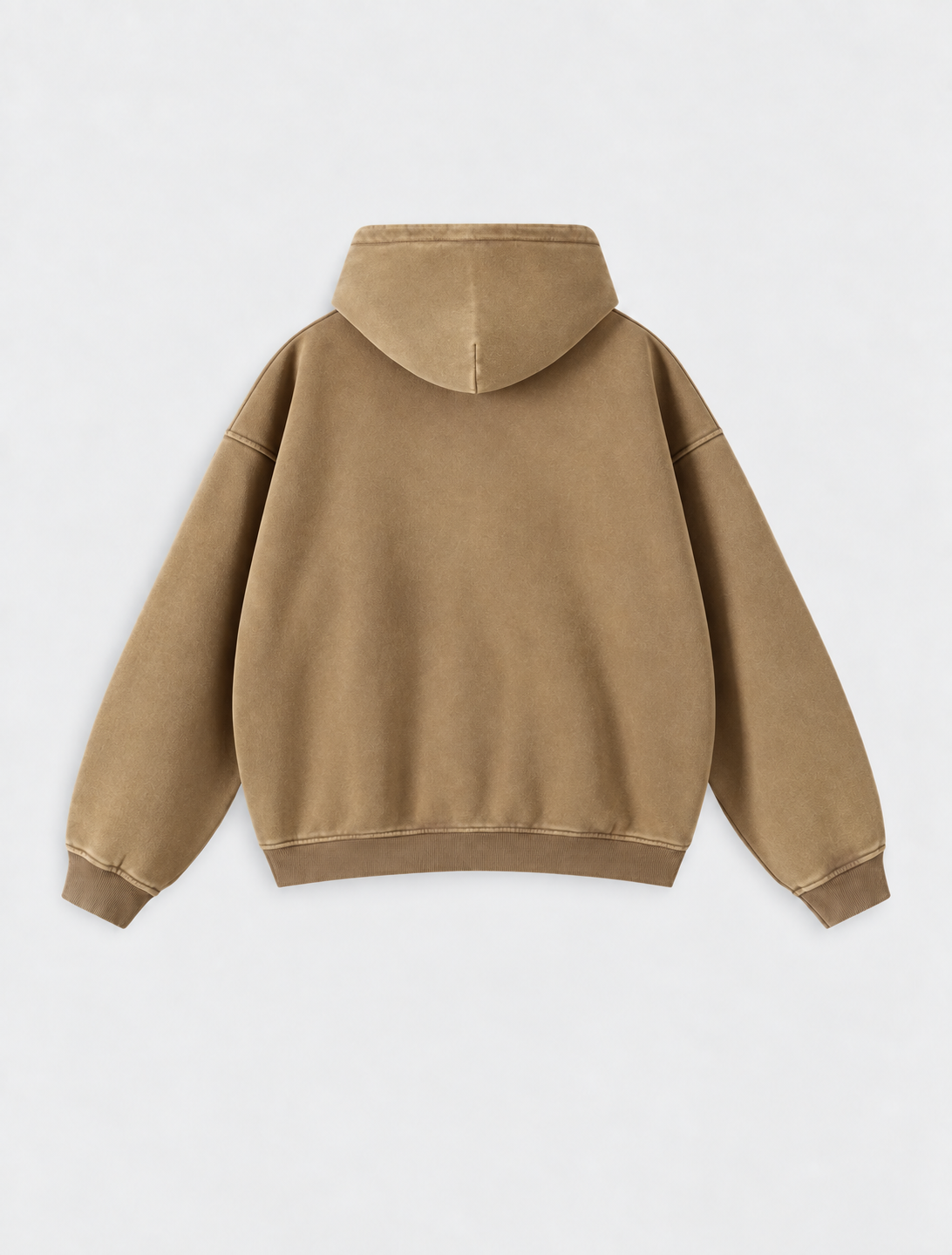 Washed Distressed Fleece Zip-Up Jacket