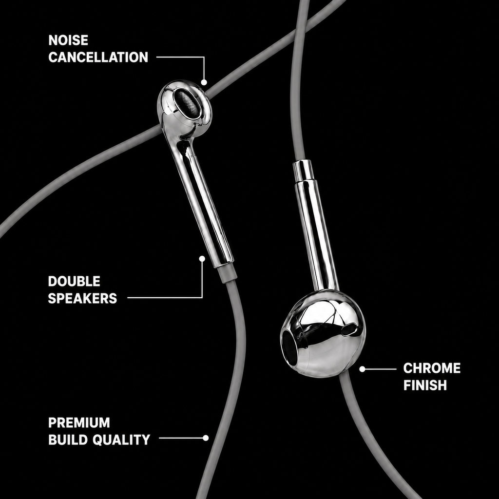 Chrome Wired Earbuds