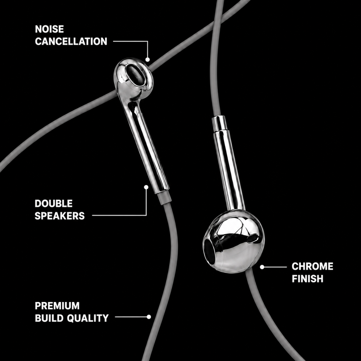 Chrome Wired Earbuds