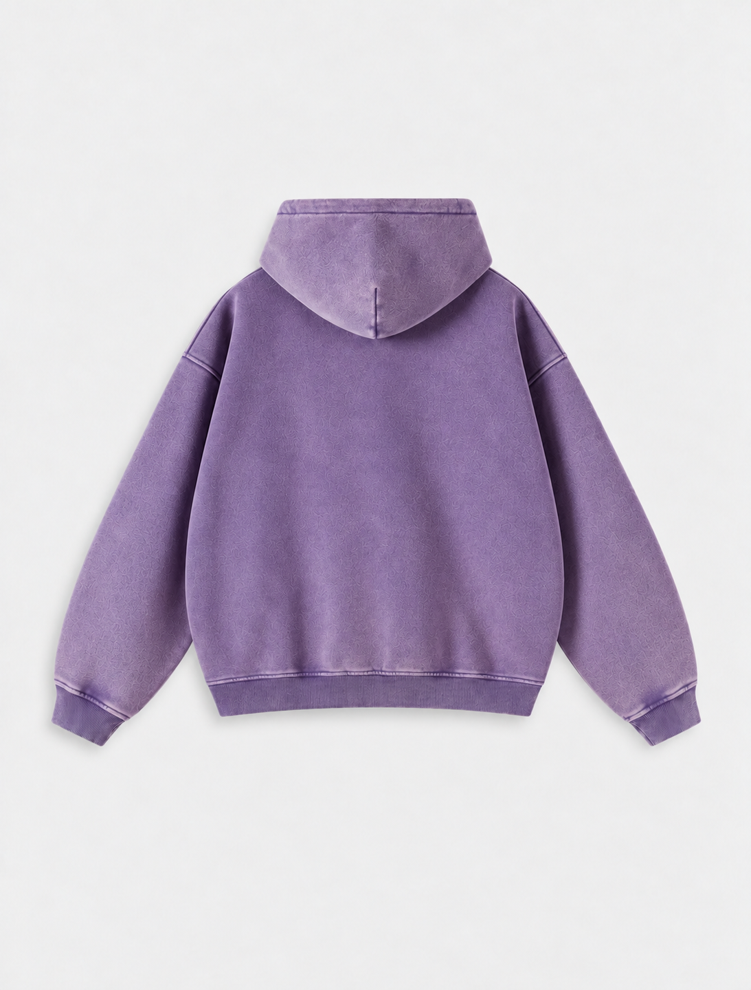 Washed Distressed Fleece Zip-Up Jacket