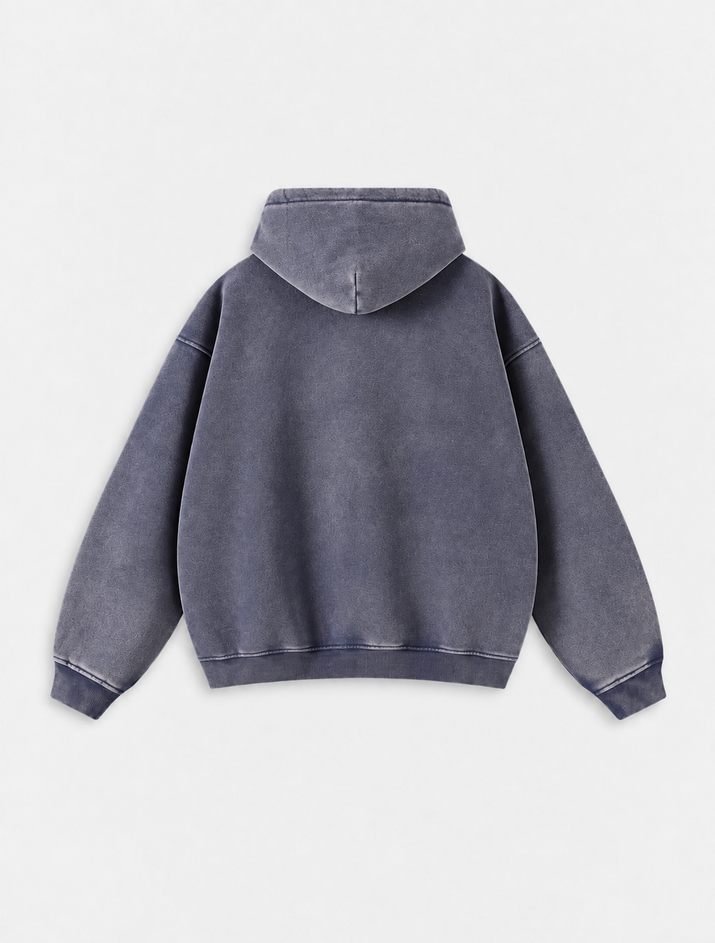 Washed Distressed Fleece Zip-Up Jacket