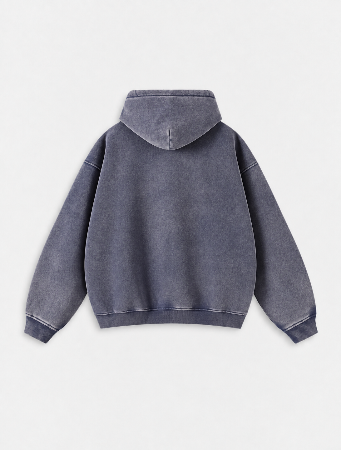 Washed Distressed Fleece Zip-Up Jacket