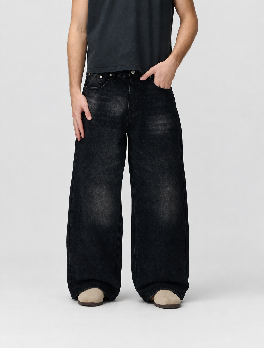 Stone Wash Denim Jeans