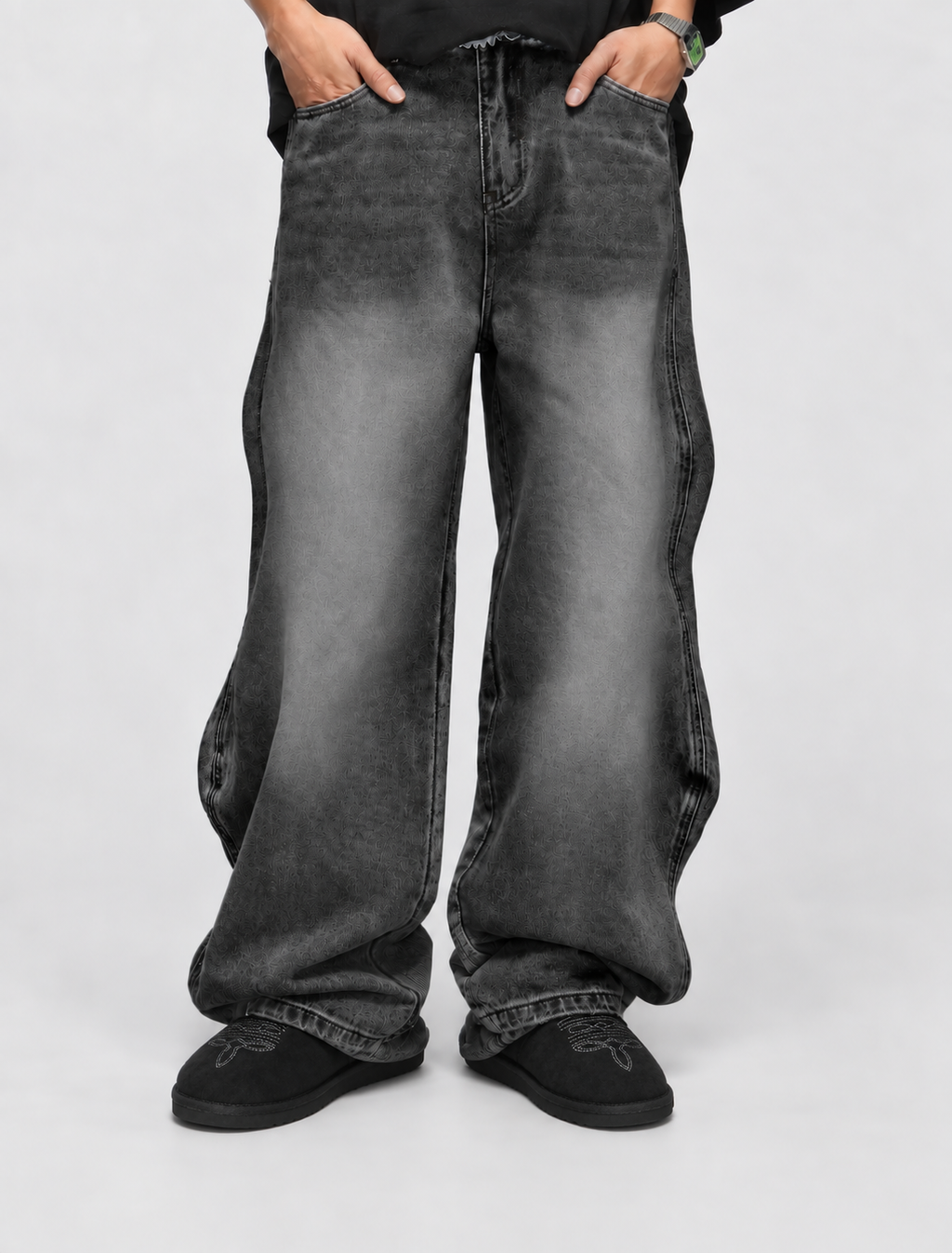 Wave Washed Baggy Jeans